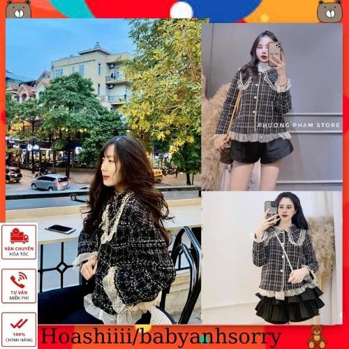 [HÀNG ĐẸP-SẴN HÀNG] ÁO DẠ CARO cổ phối bèo piter cực xinh cực hot | BigBuy360 - bigbuy360.vn