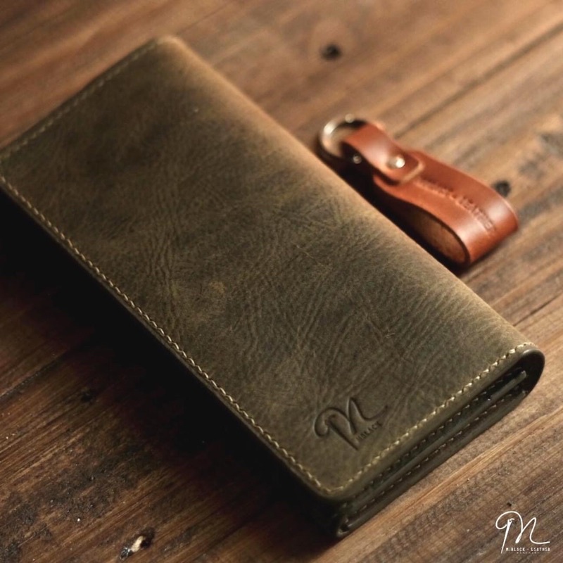 VÍ DÀI DA BÒ THẬT HANDMADE