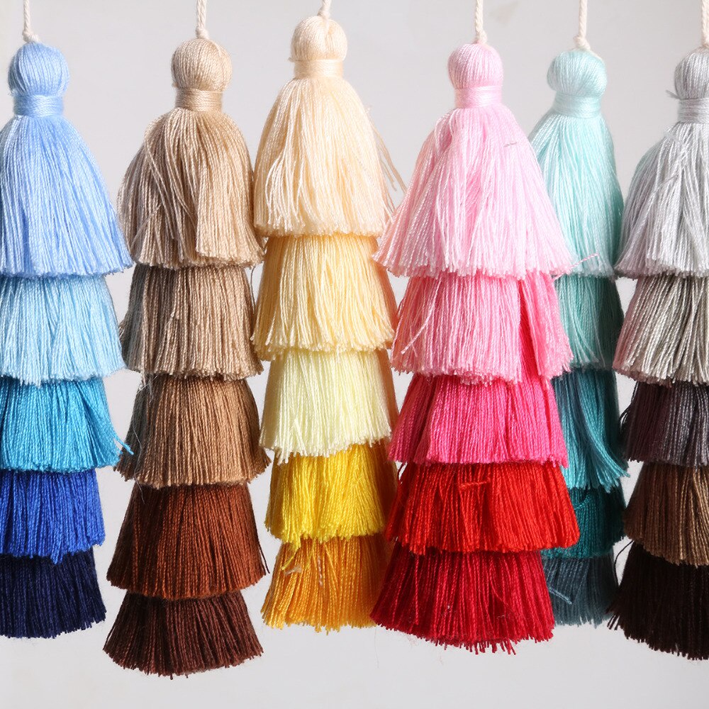 Dây tua rua 5 lớp 15cm bằng lụa polyester dùng trang trí tiệc cưới DIY