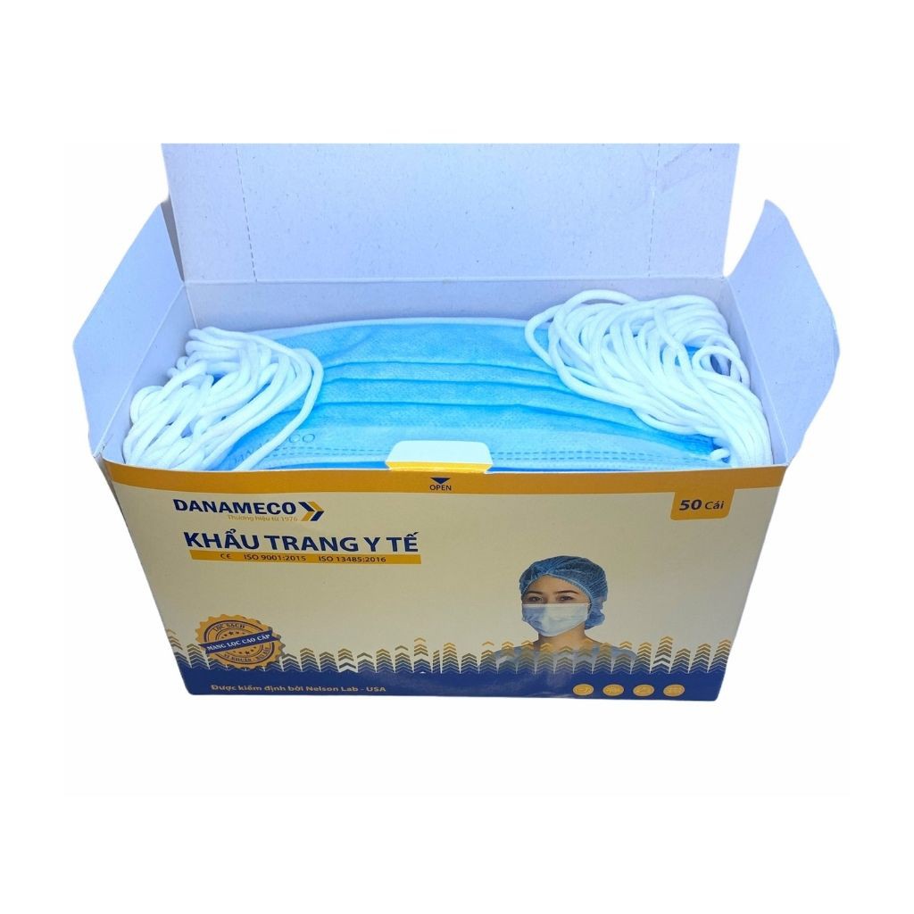 [Mã COSDAY giảm 8% đơn 150K] Khẩu trang y tế Danameco 3 lớp kháng khuẩn hộp 50 cái | BigBuy360 - bigbuy360.vn