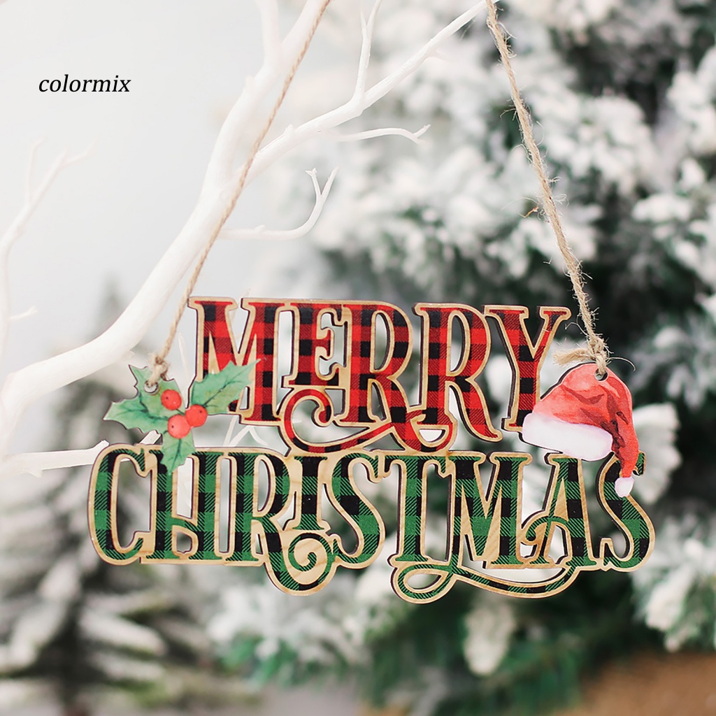 Bảng Gỗ Treo Trang Trí Giáng Sinh Chữ Merry Christmas