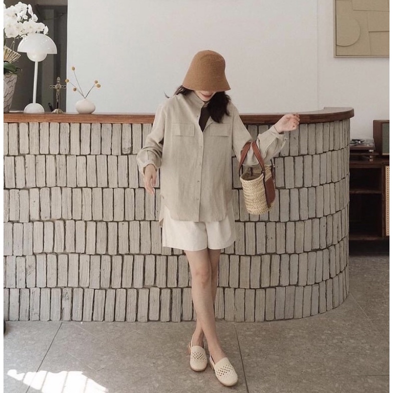 Áo sơ mi chất linen dày dặn siêu đẹp