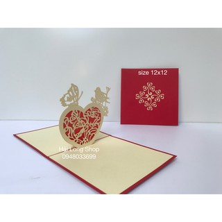 Trái Tim 3 - Heart  - Love - Thiệp 3D