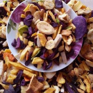 1Kg hoa quả sấy thập cẩm vụn giòn tan hàng luôn mới