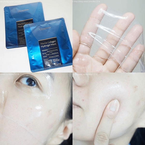 Mặt Nạ Celderma Marine Collagen Hydrogel Mask xanh dương