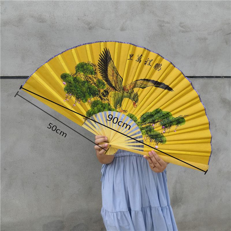 Quạt cổ trang 90cm quạt xòe 1m6 cầm tay in hoa trang trí đẹp trưng bày nhà cửa xinh xắn