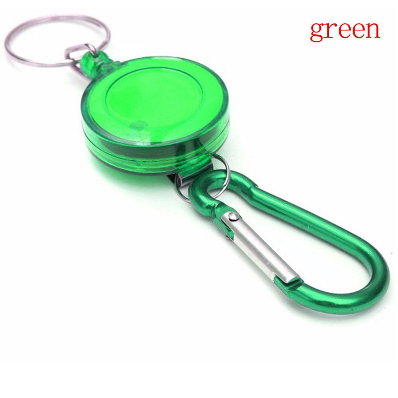 [funnyhouse]1Pcs Colourful Retractable Strap Carabiner Clips Card Label Key Chain Fancy Gift thro