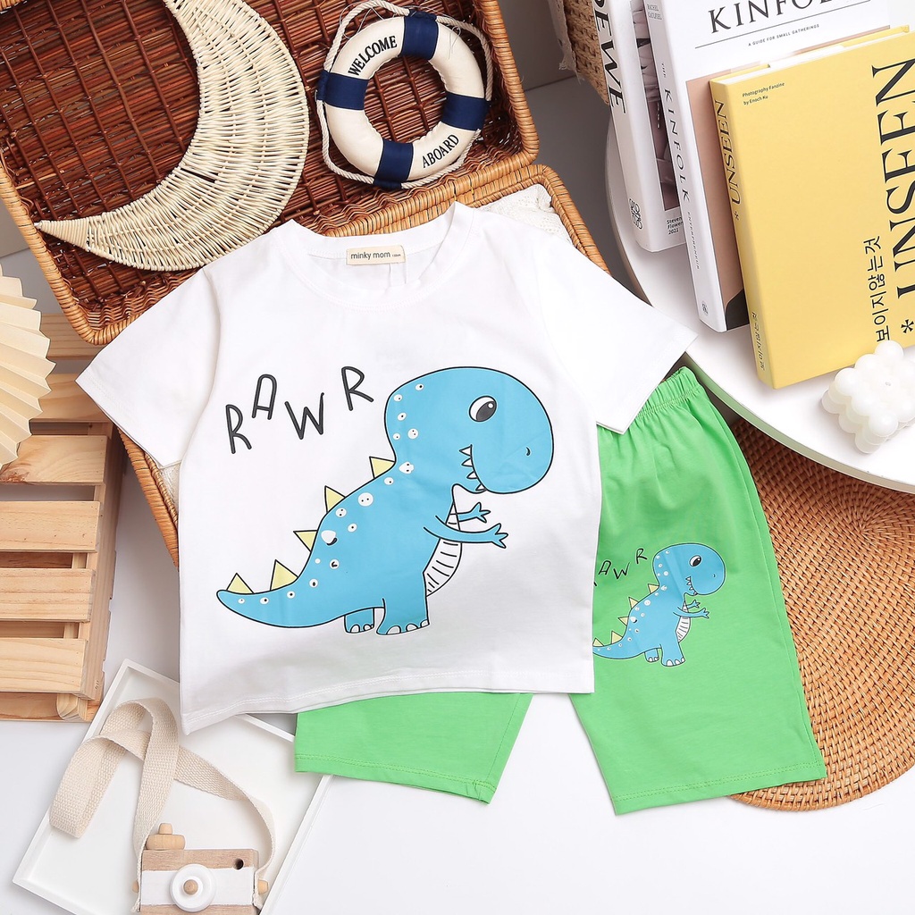 ( cotton 4C) Bộ cộc tay cotton cho bé trai và gái