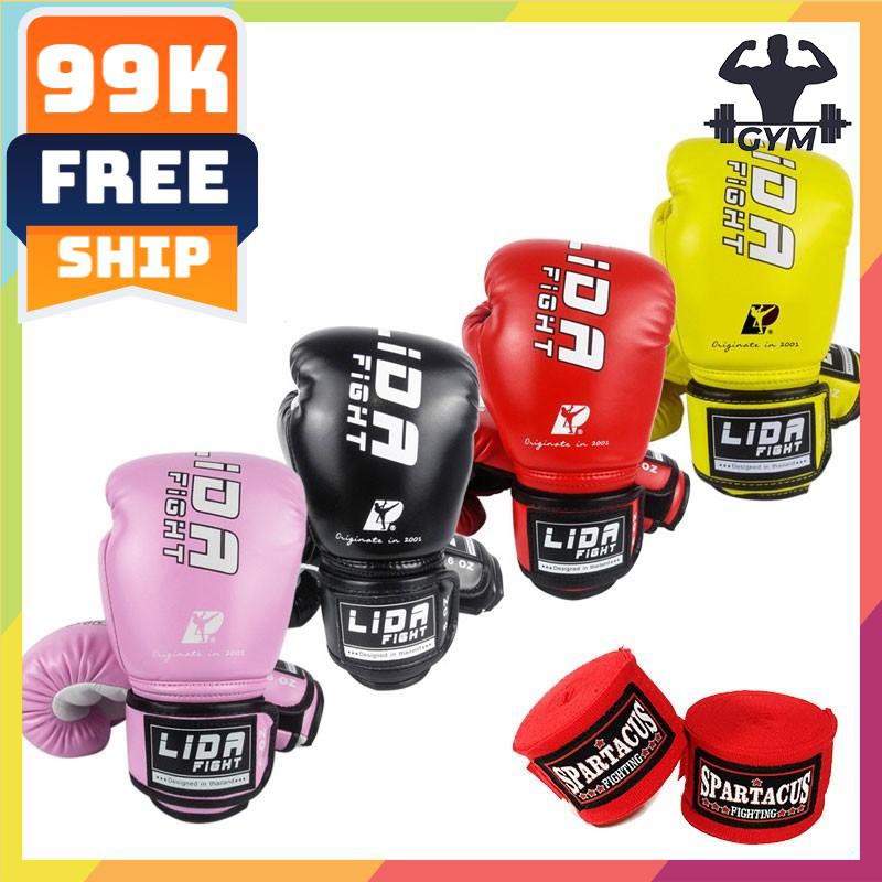 FLASH SALE🎁 Găng tay boxing LIDA Fighht cao cấp-Găng tay đấm bốc loại tốt-freeship 50k-giá rẻ vô địch-hà nội & tphcm