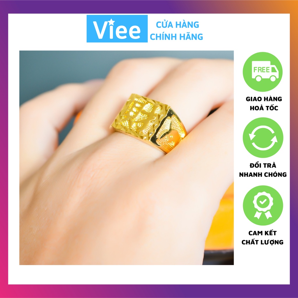 Nhẫn nam mạ vàng 24k chữ tài phát phước hàn quốc VNN01