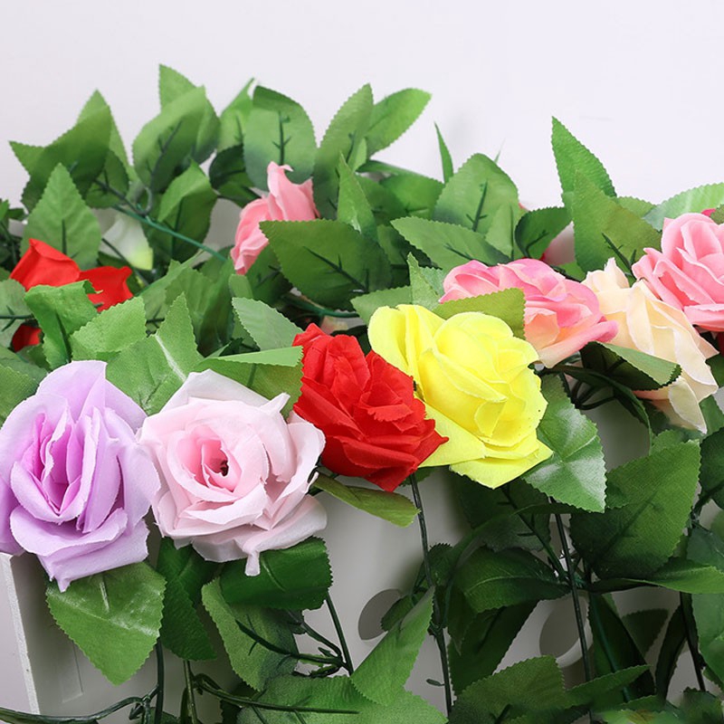 Hoa giả nhân tạo Hoa hồng Hoa Ivy Vine Vòng hoa Trang trí tiệc cưới