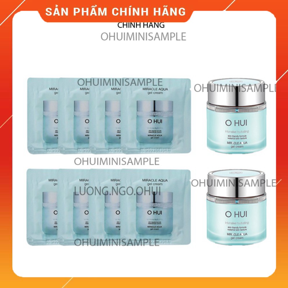 Gói kem cấp nước Ohui xanh giúp da căng mọng giảm mụn giảm tiết dầu - Ohui Aqua Miracle Gel Cream 1ml