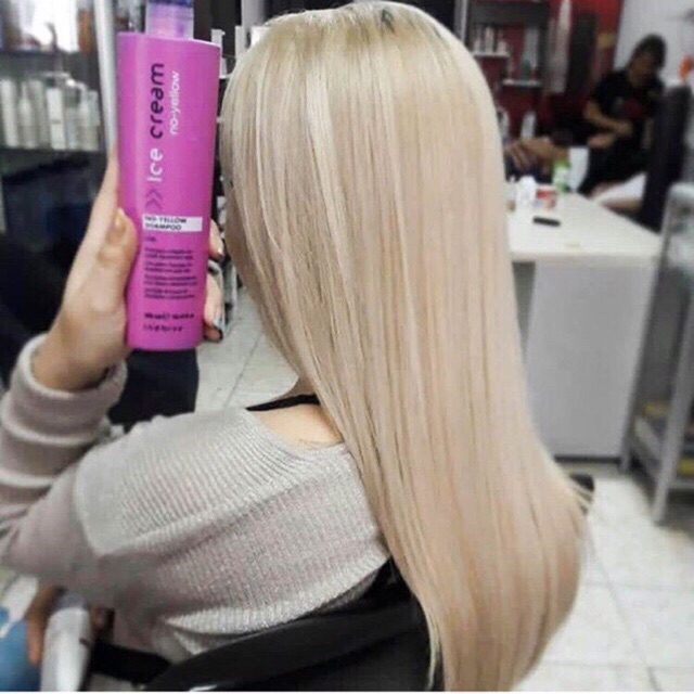 Gội Tím khử ánh Vàng cho ra tóc Bạch Kim INEBRYA No Yellow Shampoo 300ml