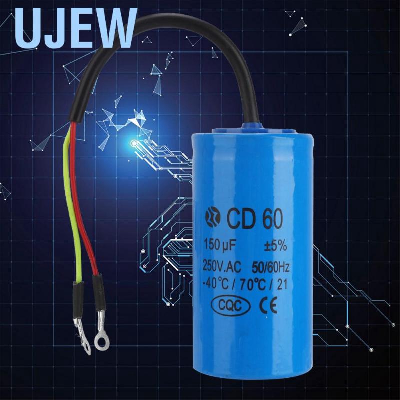 Tụ Điện Kèm Dây Nối Cho Máy Nén Khí Ujew Cd60 250v Ac 150uf 50/60hz
