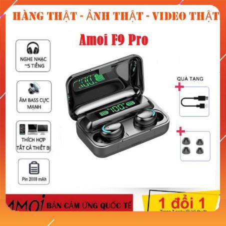 Tai Nghe Bluetooth Không Dây TWS Amoi F9 PRO - Phiên bản cảm ứng quốc tế Bluetooth 5.0 -Nghe nhạc liên tục 5h