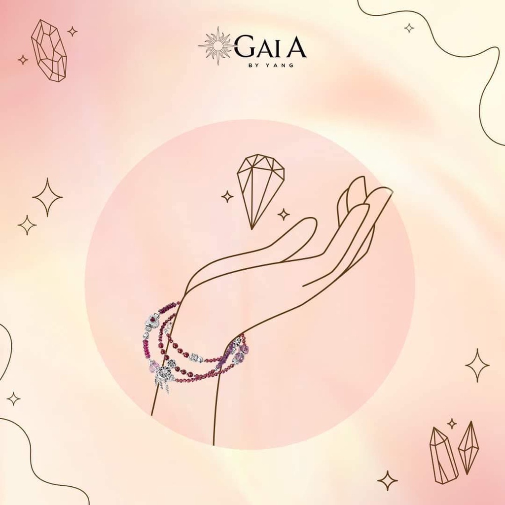 Vòng tay đá Topaz mix charm bạc - GAIA BY YANG