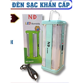 Đèn Pin Led Sạc ND-8002S Tích Điện Từ Năng Lượng Mặt Trời vuông 4 gốc có quai xách-Giao màu ngẫu nhiên