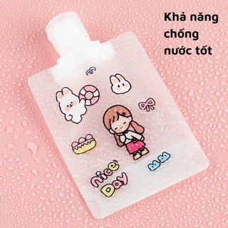 Túi Đựng Mỹ Phẩm Mang Đi Du Lịch Tiện Lợi Tặng Kèm Sticker Ngộ Nghĩnh Sarus Crane