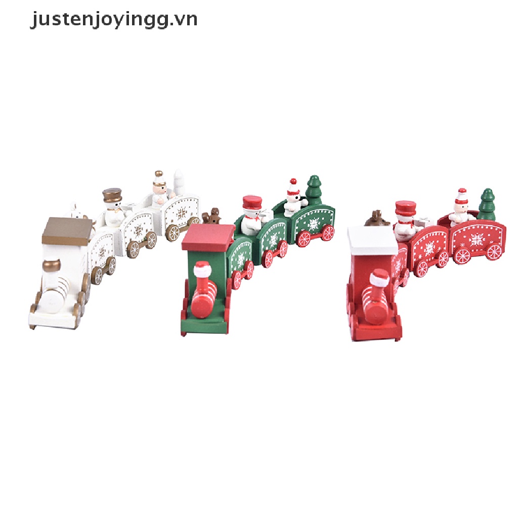 Mô Hình Tàu Lửa Bằng Gỗ 4 Nút Họa Tiết Giáng Sinh Trang Trí Nhà Cửa