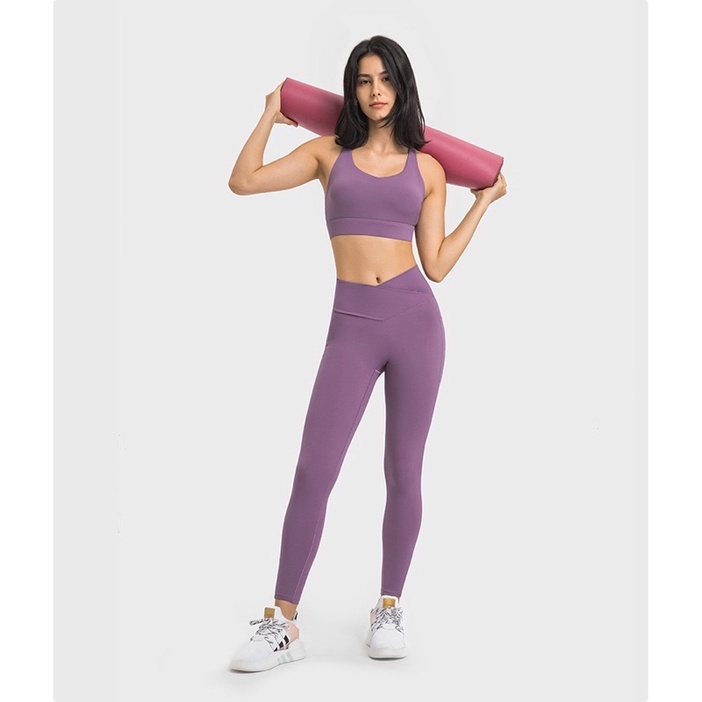 Quần Tập thể Thao Dáng Dài Cạp Đắp Chéo Thiết Kế Túi Sườn Quần Tập Gym Yoga Nữ Cao Cấp Lululemon Wunder Under 2022