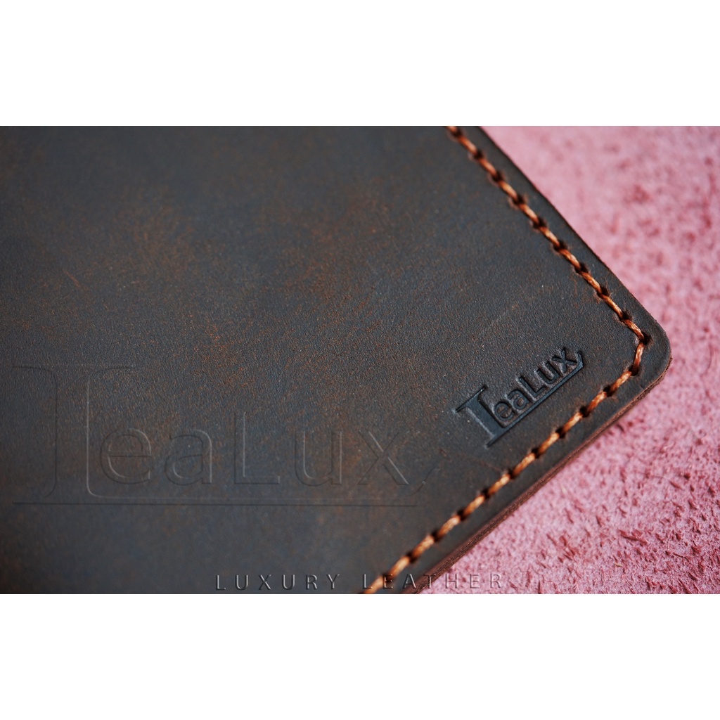 Ví Đứng Da Sáp Mini Handmade LEALUX The Stand Wallet Mini