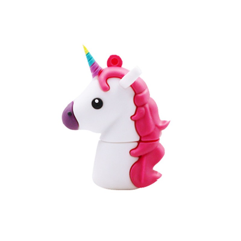 Ổ đĩa hình chữ U 13 GB / 32 GB hình kỳ lân hoạt hình bảy sắc cầu vồng không thấm nước