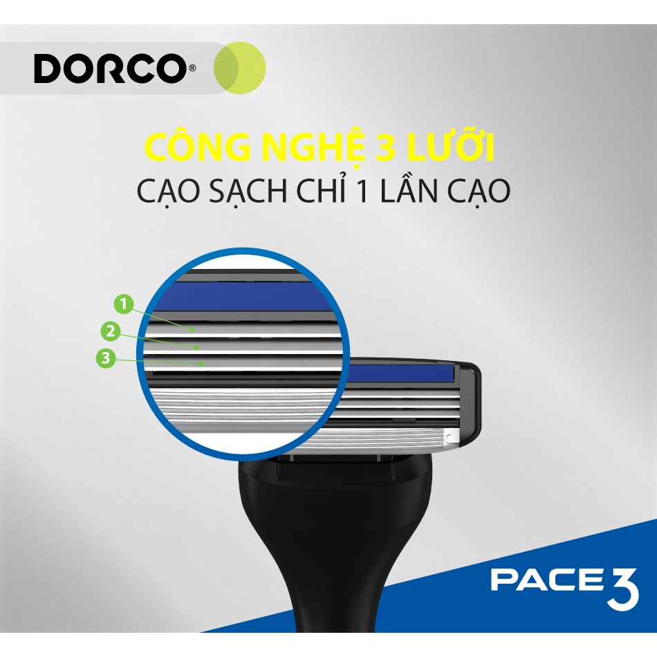 Hộp 04 Đầu Cạo Râu 3 Lưỡi Dorco Pace 3 TRA4040-PP