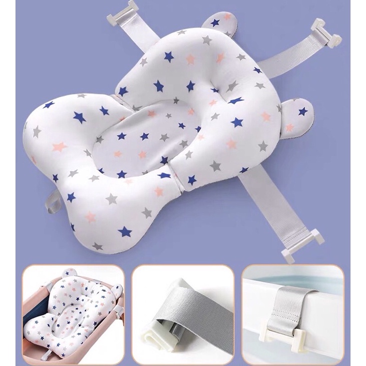 Phao tắm, đệm tắm sơ sinh chống trượt cho bé, siêu đẹp, an toàn, hàng chính hãng Hanbei phù hợp nhiều loại chậu