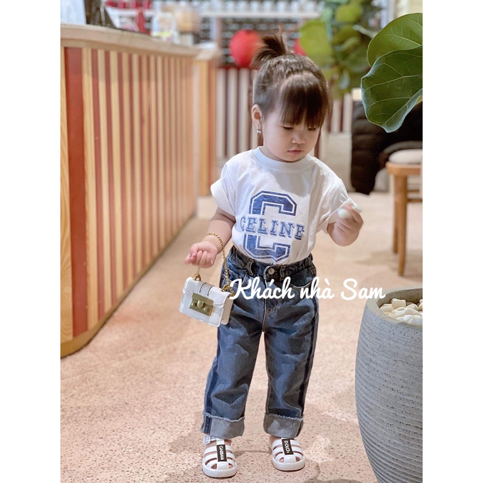 Áo thun tay lỡ Celin e 2022 cho bé &amp; gia đình , áo phông cotton bé trai, gái ,unisex, Samyy_vn