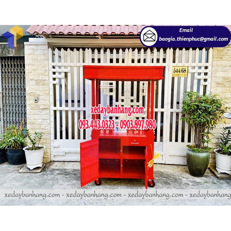 Thiết kế tủ gỗ pallet bán xiên que theo yêu cầu tại Sài Gòn - xedaybanhang.com - ĐT: 0903897980