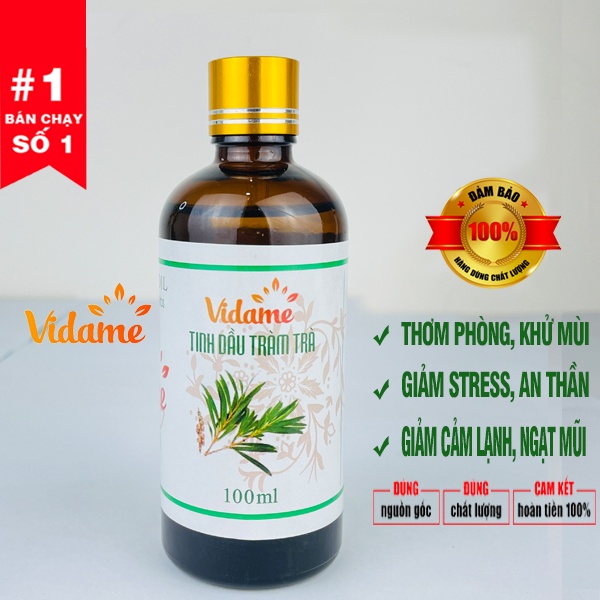 [TRỢ GIÁ] 100ml tinh dầu tràm trà VIDAME nguyên chất có kiểm định COA nhiều mùi,treo xe - đuổi muỗi, thơm phòng,khử khẩn