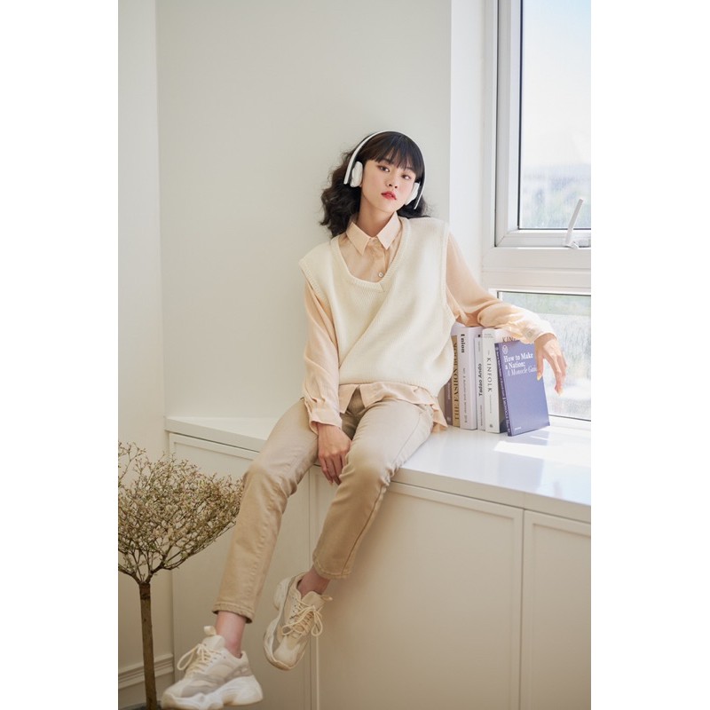 LEN clothing Áo ghile len cổ tim 3 màu 7590 | BigBuy360 - bigbuy360.vn