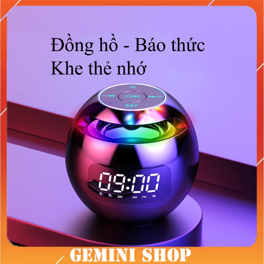 Loa Bluetooth 5.0 không dây G90 tích hợp đồng hồ báo thức , màn hình LED, hỗ trợ thẻ nhớ