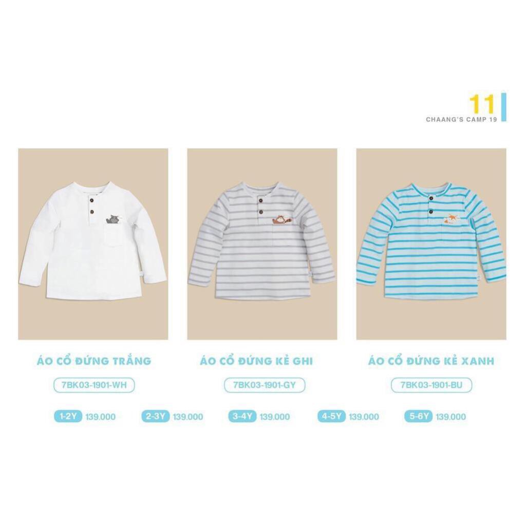 XẢ KHO  Áo dài tay bé trai cổ đứng SIZE TO 1-6Y CHAANG chất cực đẹp (Thu Đông 2019)