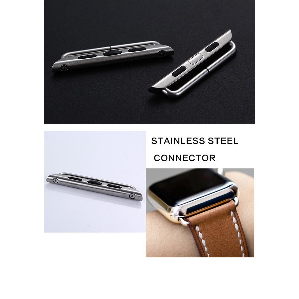 Đầu Nối Đồng Hồ Apple Watch Band Series 6 Se 5 4 3 2 1 42mm 38mm 44mm 40mm Bằng Thép Không Gỉ