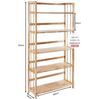 KỆ SÁCH 5 TẦNG GỖ NGANG 80cm
