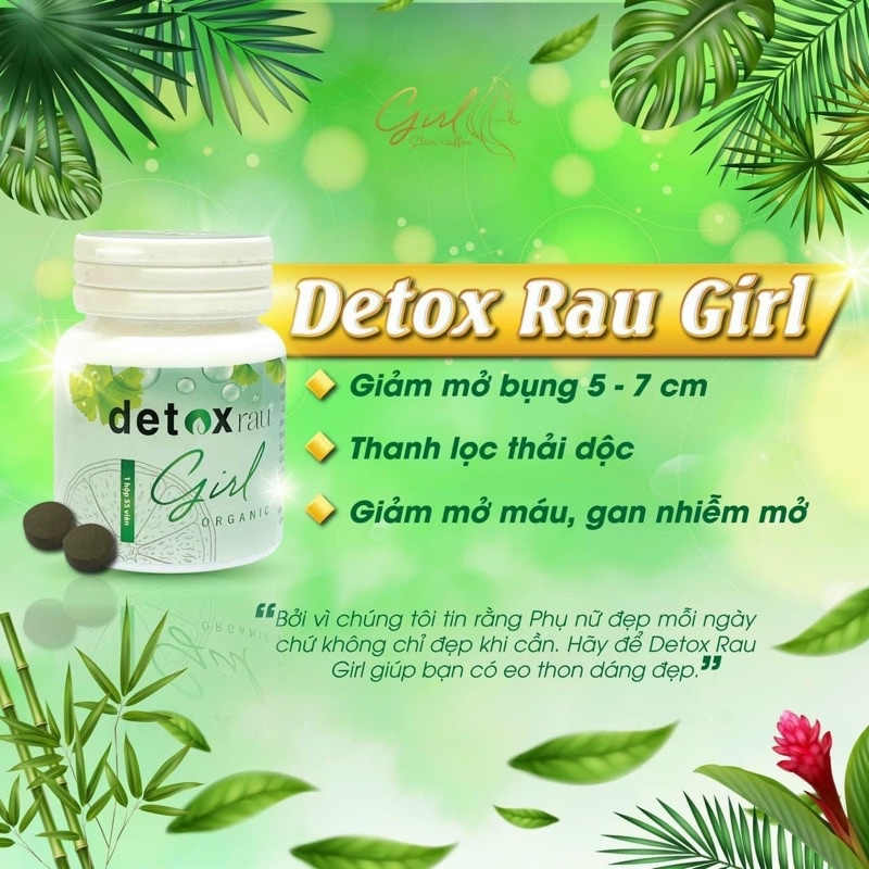 detox rau girl đào thải mỡ bụng chính hãng