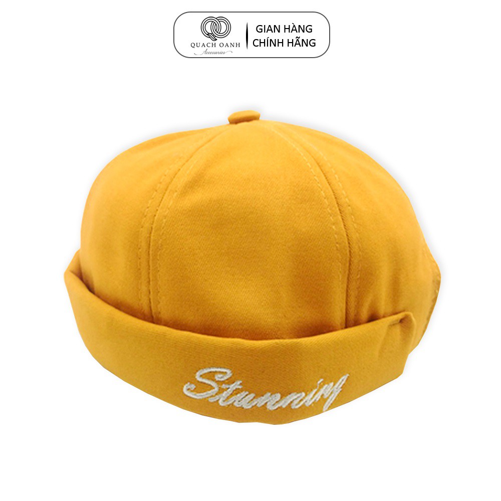 Mũ quả dưa địa chủ beanie unisex QO ACESSORIES không vành in chữ Stunning MU59