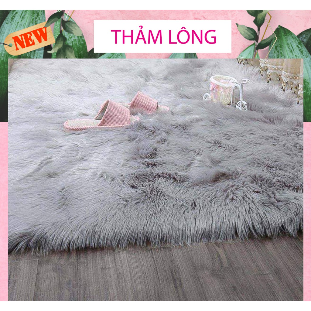 Thảm lông xám trải sàn thảm trải phòng phụ kiện chụp hình sản phẩm trang trí kích thước  1,6m x 1m