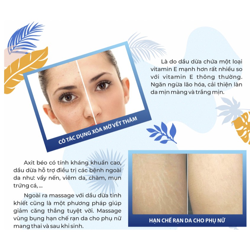 Dầu dừa nguyên chất, tinh khiết, chăm sóc tóc, da hạn chế rạng bụng vitamin E Vietcoco - chai vòi xịt 250ml | BigBuy360 - bigbuy360.vn