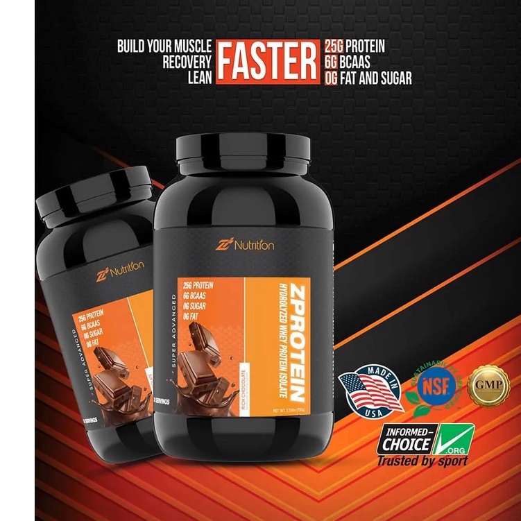 ZProtein Hydrolyzed Whey Protein Isolate, Sữa Whey Tăng Cơ Tinh Khiết 100%