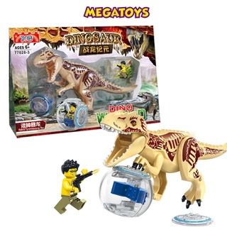 Mô Hình Khủng Long T-Rex Và Tàu Du Hành Thời Gian Tháo Lắp Chủ Động Công Viên Kỉ Jura - YG