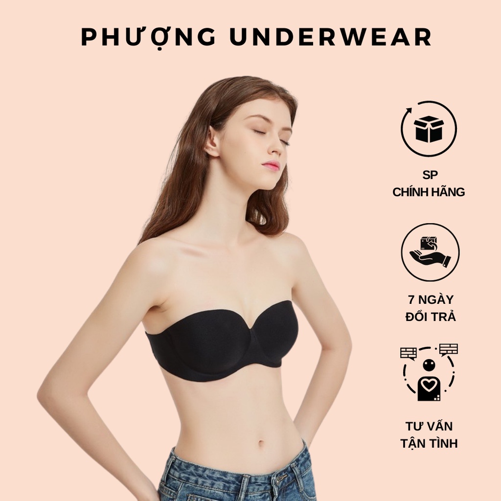 Áo ngực không dây cup ngang chuyên dụng mặc áo trễ vai