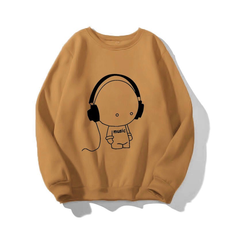 [FREESHIP_50K] Áo sweater nam nữ in hình Cậu Bé Nghe Nhạc dễ thương, chất nỉ dày dặn William - DS122