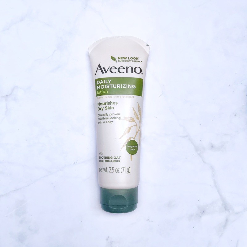 (Hàng Mỹ- date 06/2024) Kem dưỡng ẩm Aveeno Daily Moisturizing Lotion With Oat For Dry Skin tuýp 71g