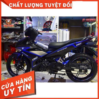 Tem trùm xe exciter 150 tem chỉ xanh đen