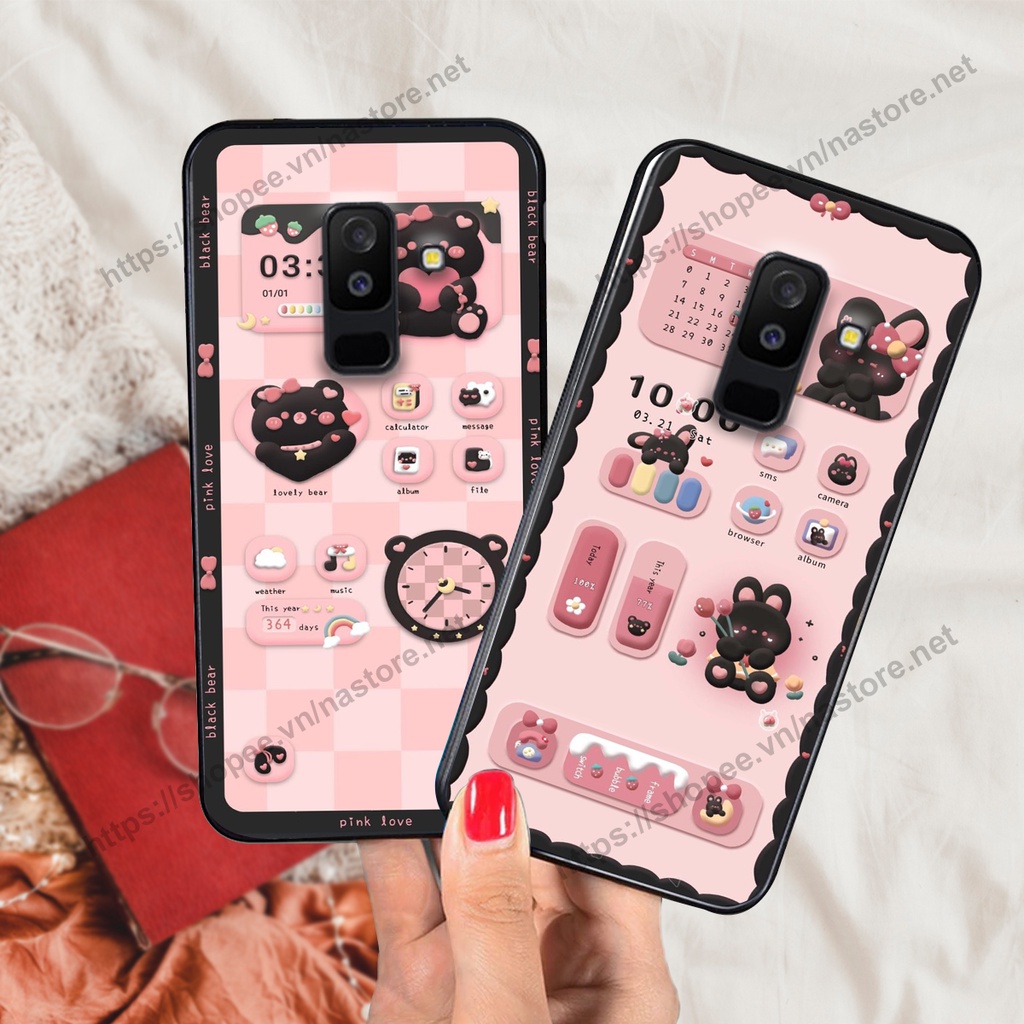 Ốp lưng Samsung J8 gấu, đồng hồ dễ thương cute giá rẻ