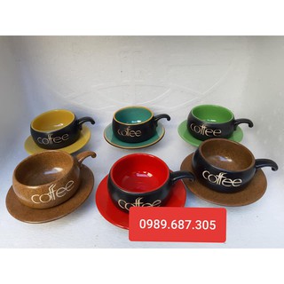 Combo 5 bộ cốc cafe khum 120ml kèm đĩa