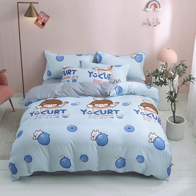 Set Chăn Ga Bé Gái Biển Xanh Cotton Poly Thoảng Mát Shinbedding.shop)