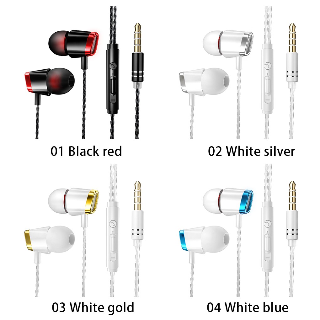 Tai Nghe Nhét Tai Jack 3.5mm Âm Thanh HIFI Có Micro Chống Ồn Tiện Dụng